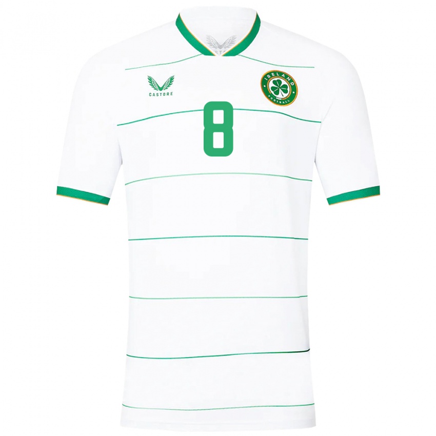 Hombre Camiseta Irlanda Ruesha Littlejohn #8 Blanco 2ª Equipación 24-26 La Camisa Argentina