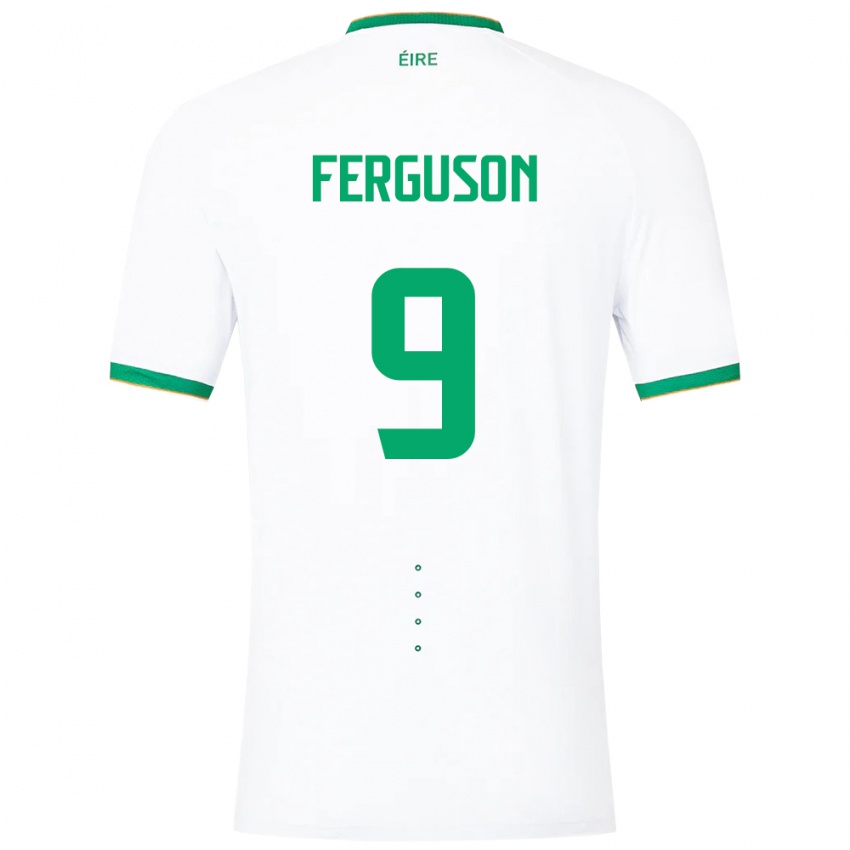 Hombre Camiseta Irlanda Evan Ferguson #9 Blanco 2ª Equipación 24-26 La Camisa Argentina