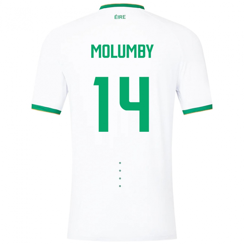 Hombre Camiseta Irlanda Jayson Molumby #14 Blanco 2ª Equipación 24-26 La Camisa Argentina