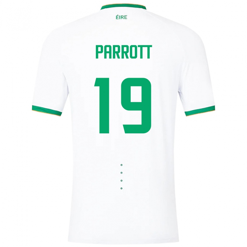 Hombre Camiseta Irlanda Troy Parrott #19 Blanco 2ª Equipación 24-26 La Camisa Argentina