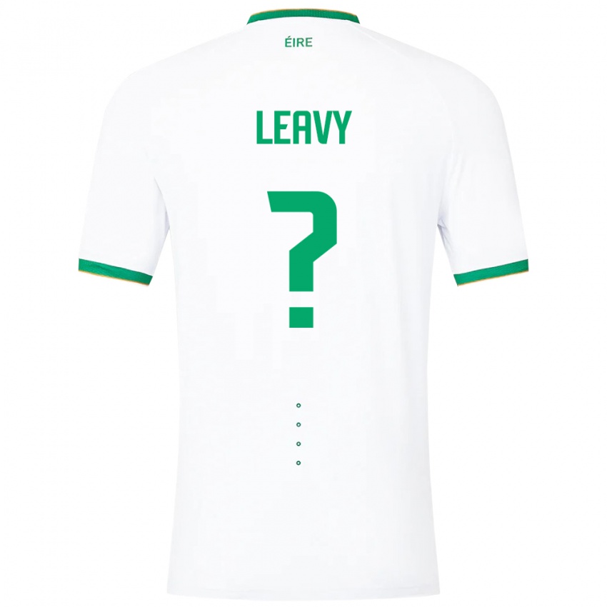 Hombre Camiseta Irlanda Kian Leavy #0 Blanco 2ª Equipación 24-26 La Camisa Argentina