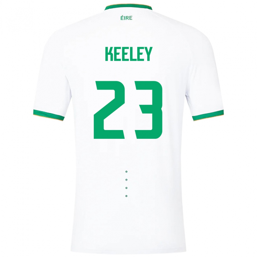 Hombre Camiseta Irlanda Josh Keeley #23 Blanco 2ª Equipación 24-26 La Camisa Argentina