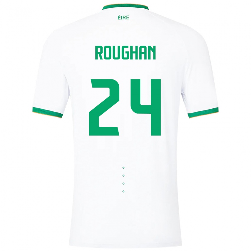 Hombre Camiseta Irlanda Sean Roughan #24 Blanco 2ª Equipación 24-26 La Camisa Argentina