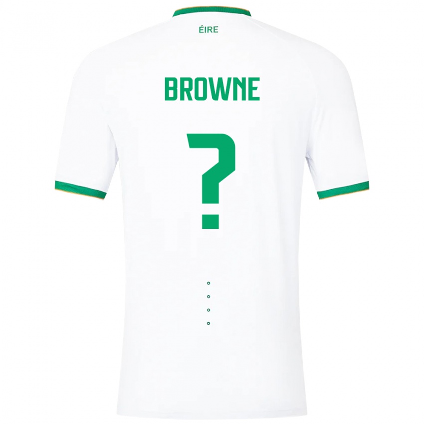 Hombre Camiseta Irlanda Luke Browne #0 Blanco 2ª Equipación 24-26 La Camisa Argentina