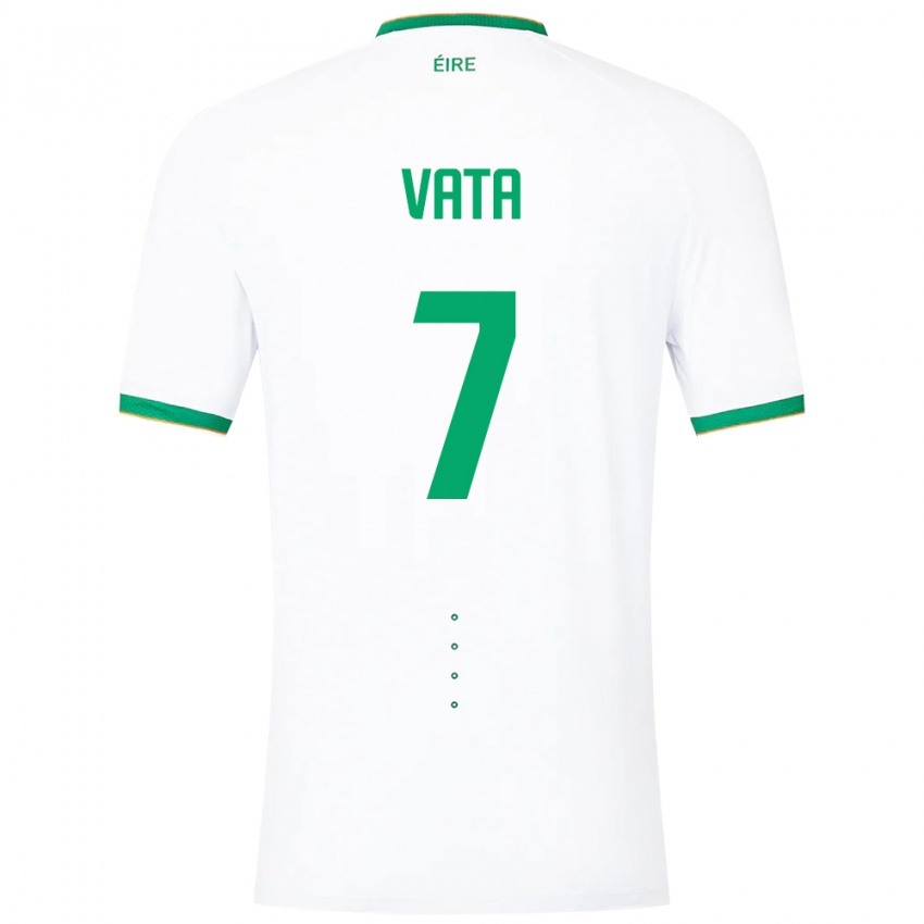 Hombre Camiseta Irlanda Rocco Vata #7 Blanco 2ª Equipación 24-26 La Camisa Argentina