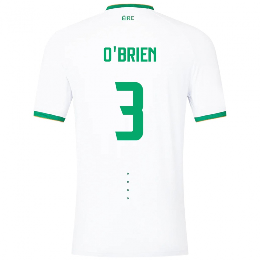 Hombre Camiseta Irlanda Luke O'brien #3 Blanco 2ª Equipación 24-26 La Camisa Argentina