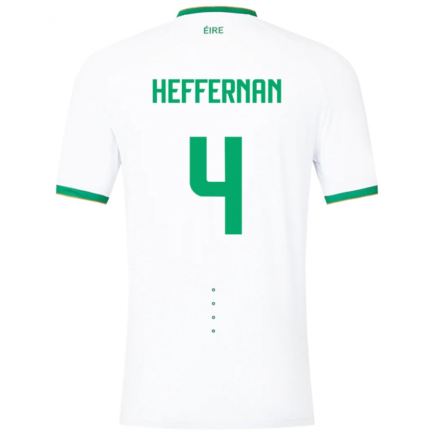 Hombre Camiseta Irlanda Cathal Heffernan #4 Blanco 2ª Equipación 24-26 La Camisa Argentina