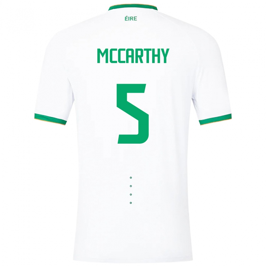 Hombre Camiseta Irlanda Taylor Mccarthy #5 Blanco 2ª Equipación 24-26 La Camisa Argentina