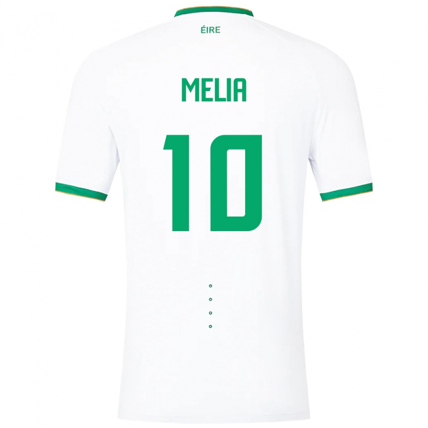 Hombre Camiseta Irlanda Mason Melia #10 Blanco 2ª Equipación 24-26 La Camisa Argentina