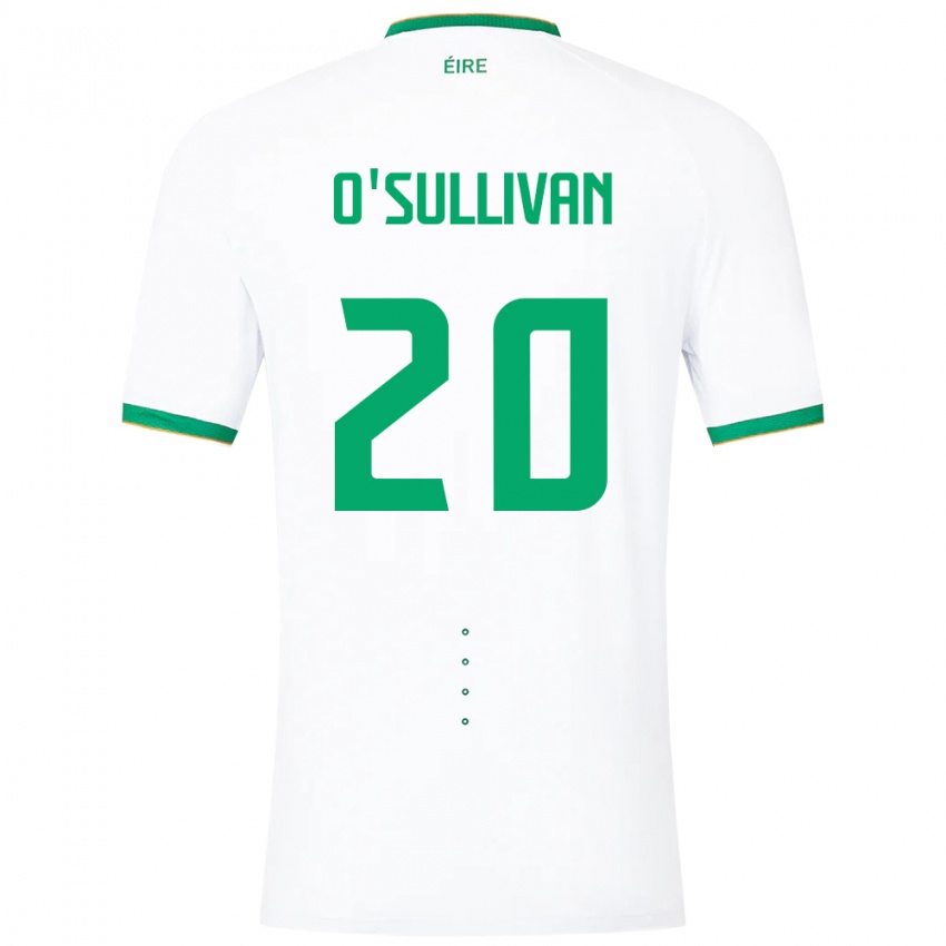 Hombre Camiseta Irlanda Cathal O'sullivan #20 Blanco 2ª Equipación 24-26 La Camisa Argentina