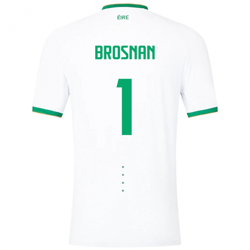 Hombre Camiseta Irlanda Courtney Brosnan #1 Blanco 2ª Equipación 24-26 La Camisa Argentina