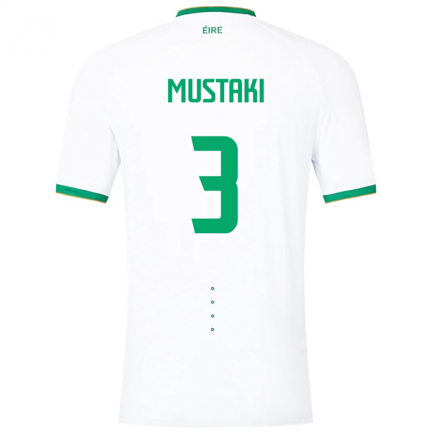 Hombre Camiseta Irlanda Chloe Mustaki #3 Blanco 2ª Equipación 24-26 La Camisa Argentina