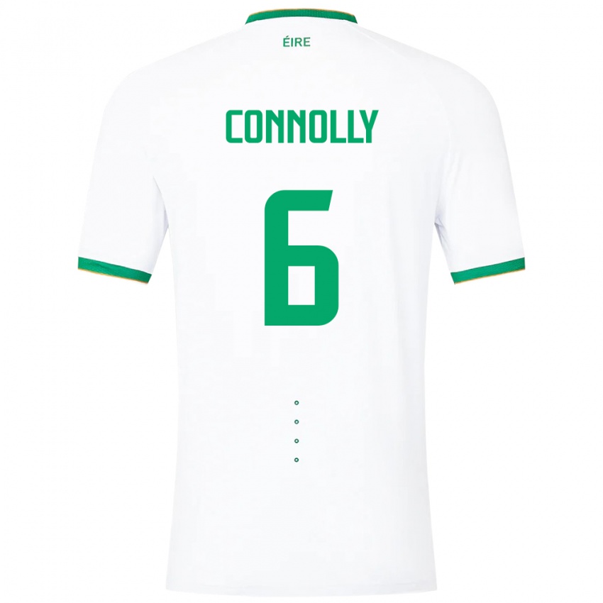 Hombre Camiseta Irlanda Megan Connolly #6 Blanco 2ª Equipación 24-26 La Camisa Argentina