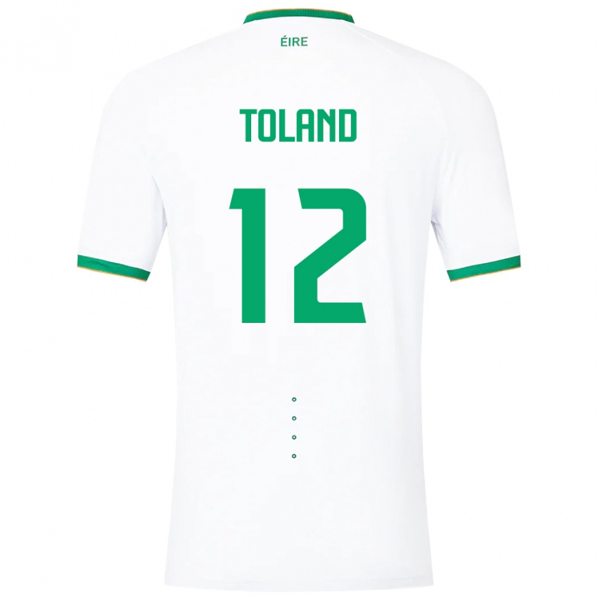 Hombre Camiseta Irlanda Tyler Toland #12 Blanco 2ª Equipación 24-26 La Camisa Argentina