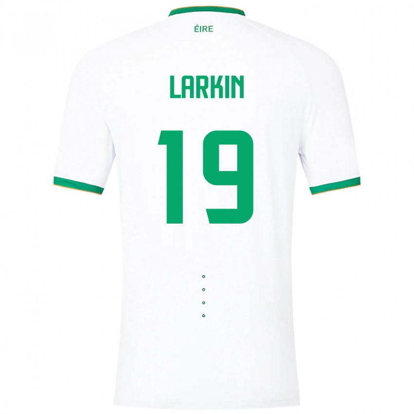 Hombre Camiseta Irlanda Abbie Larkin #19 Blanco 2ª Equipación 24-26 La Camisa Argentina