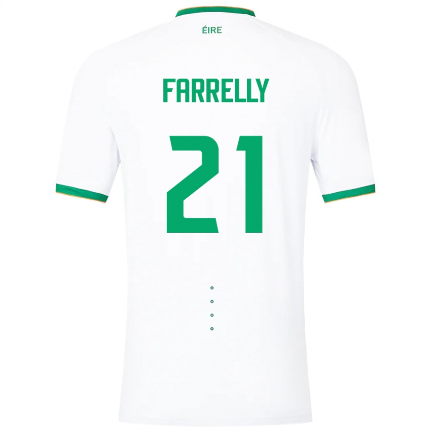 Hombre Camiseta Irlanda Sinead Farrelly #21 Blanco 2ª Equipación 24-26 La Camisa Argentina