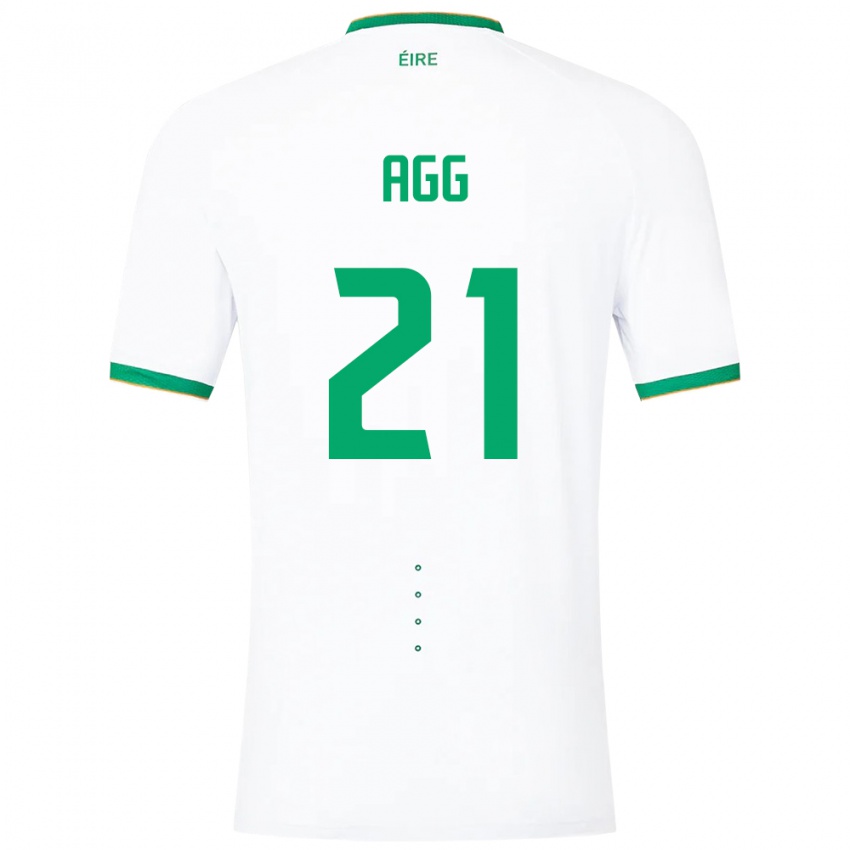 Hombre Camiseta Irlanda Lily Agg #21 Blanco 2ª Equipación 24-26 La Camisa Argentina