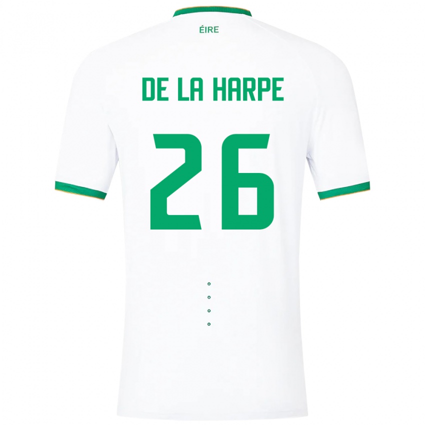 Hombre Camiseta Irlanda Deborah-Anne De La Harpe #26 Blanco 2ª Equipación 24-26 La Camisa Argentina