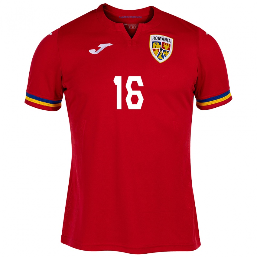 Hombre Camiseta Rumania Valentin Dumitrache #16 Rojo 2ª Equipación 24-26 La Camisa Argentina