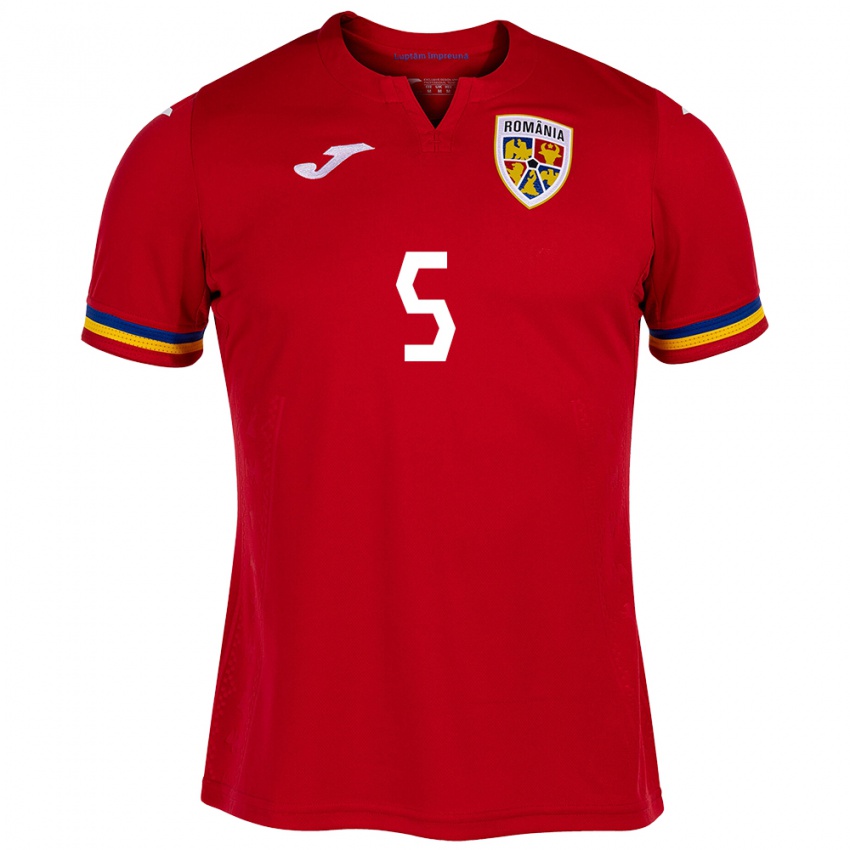 Hombre Camiseta Rumania Teodora Meluță #5 Rojo 2ª Equipación 24-26 La Camisa Argentina