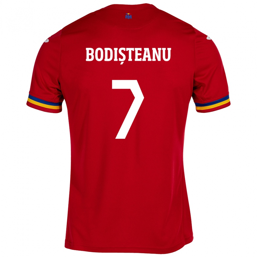 Hombre Camiseta Rumania Ștefan Bodișteanu #7 Rojo 2ª Equipación 24-26 La Camisa Argentina