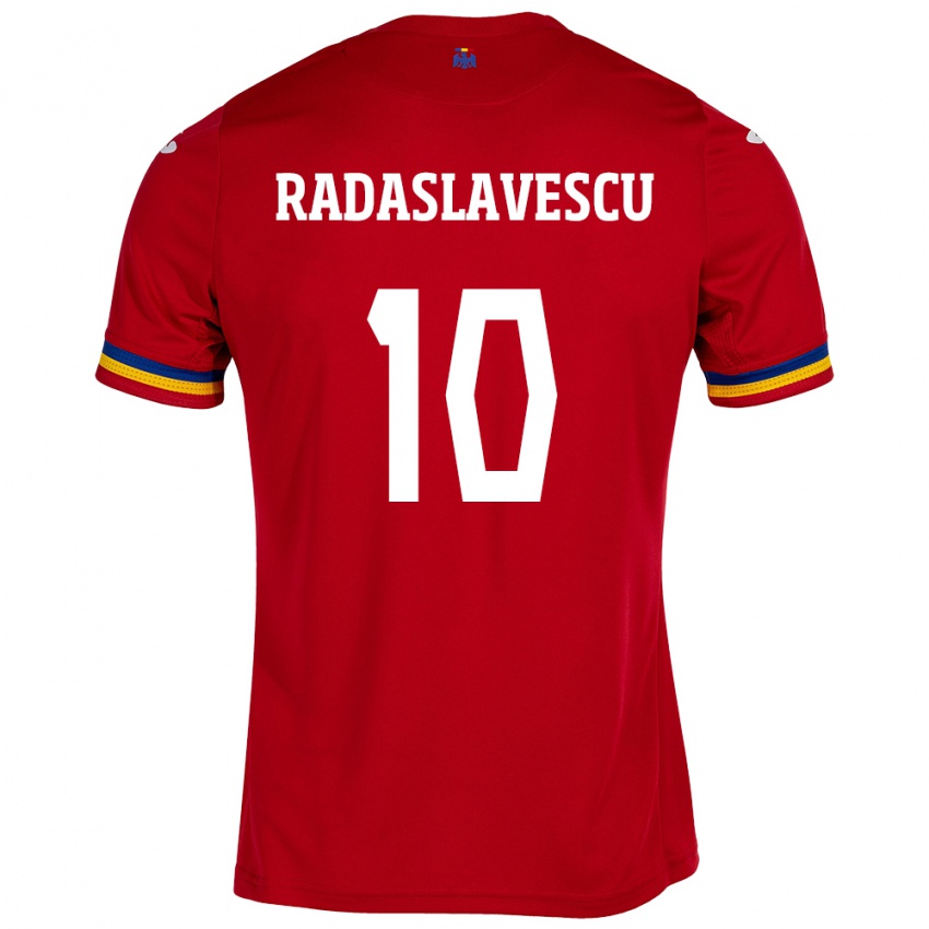 Hombre Camiseta Rumania Eduard Radaslavescu #10 Rojo 2ª Equipación 24-26 La Camisa Argentina