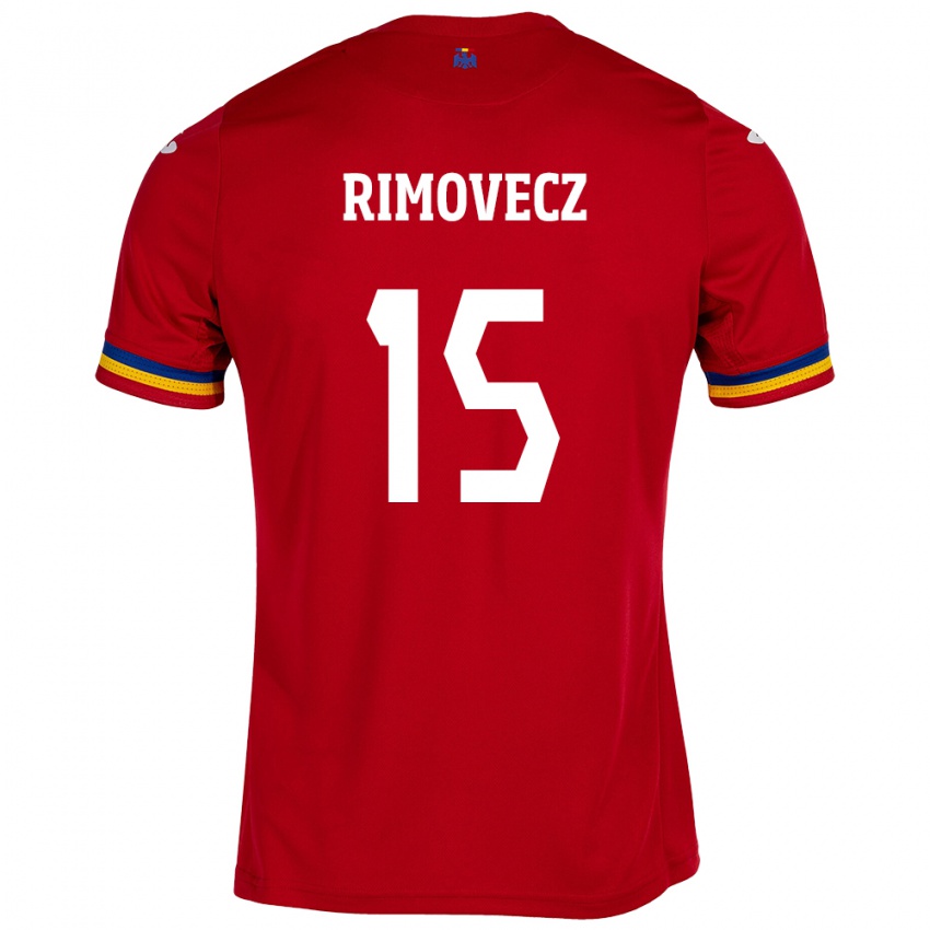 Hombre Camiseta Rumania Sergiu Rimovecz #15 Rojo 2ª Equipación 24-26 La Camisa Argentina