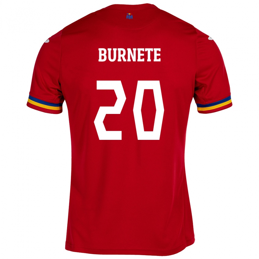 Hombre Camiseta Rumania Rareș Burnete #20 Rojo 2ª Equipación 24-26 La Camisa Argentina