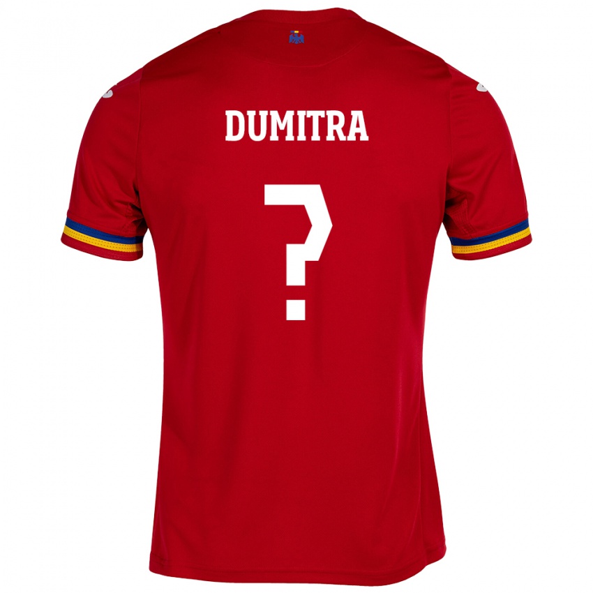 Hombre Camiseta Rumania John Dumitra #0 Rojo 2ª Equipación 24-26 La Camisa Argentina