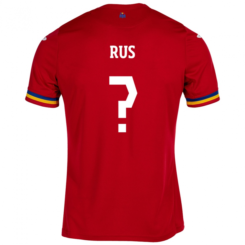 Hombre Camiseta Rumania Jayden Rus #0 Rojo 2ª Equipación 24-26 La Camisa Argentina