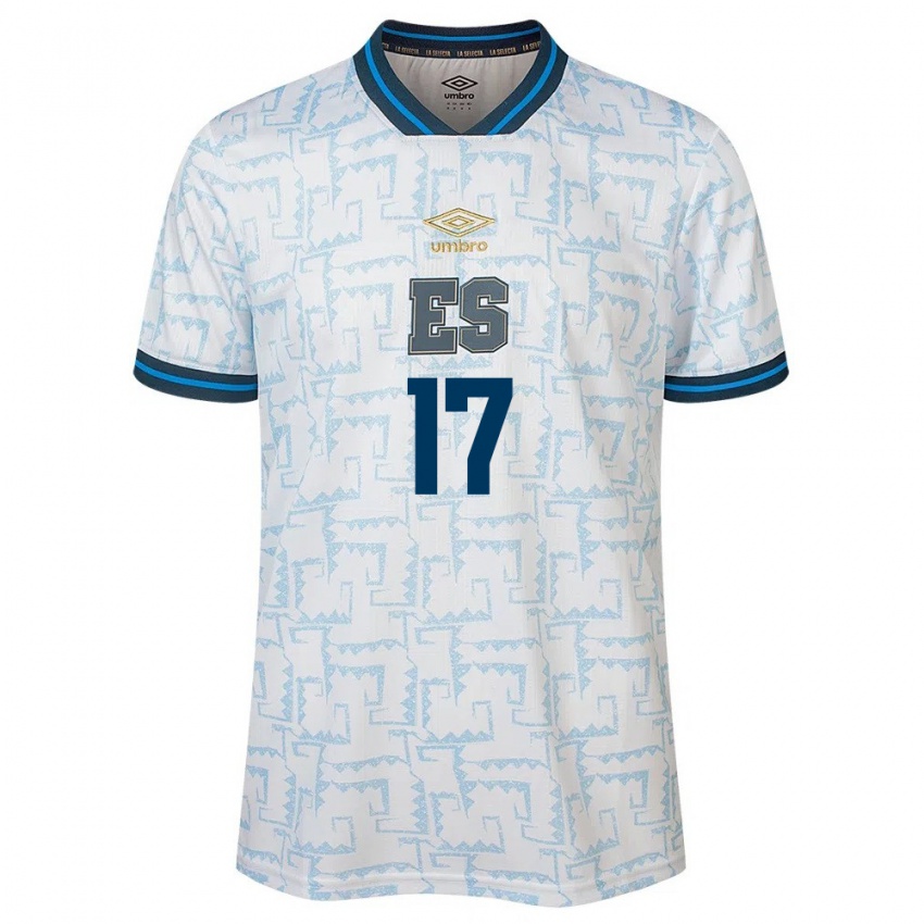 Hombre Camiseta El Salvador Eduardo Rivas #17 Blanco 2ª Equipación 24-26 La Camisa Argentina