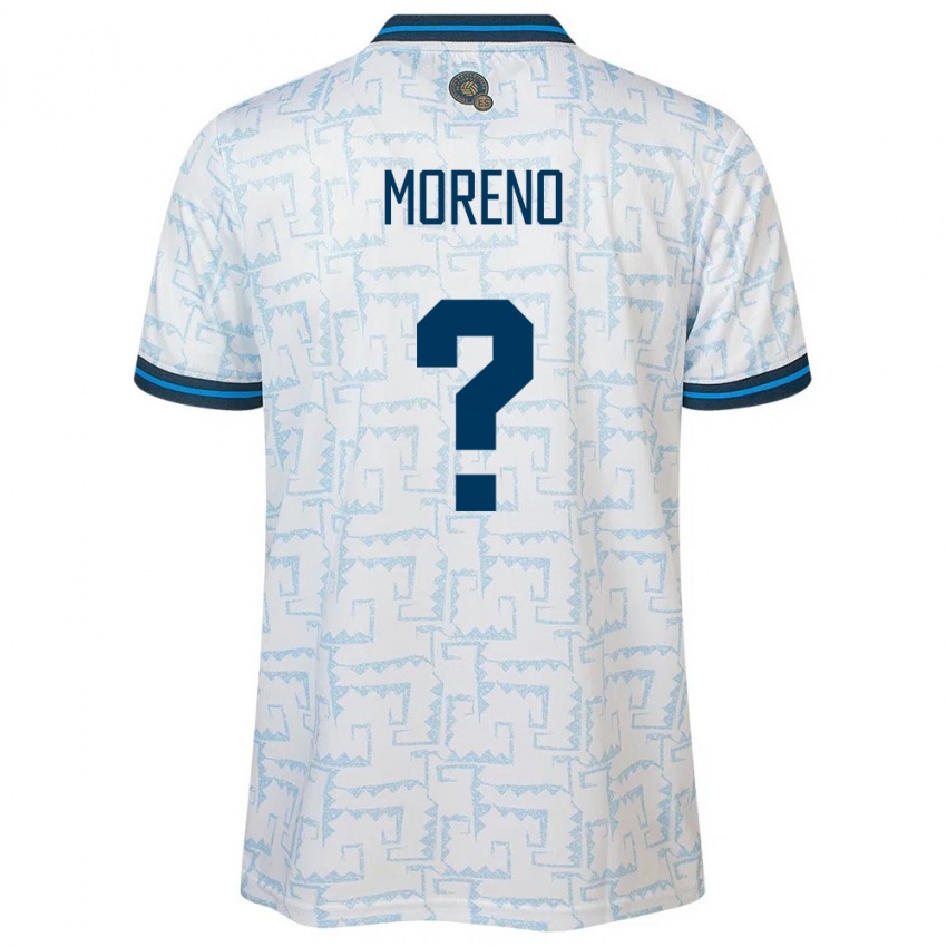 Hombre Camiseta El Salvador Amando Moreno #0 Blanco 2ª Equipación 24-26 La Camisa Argentina