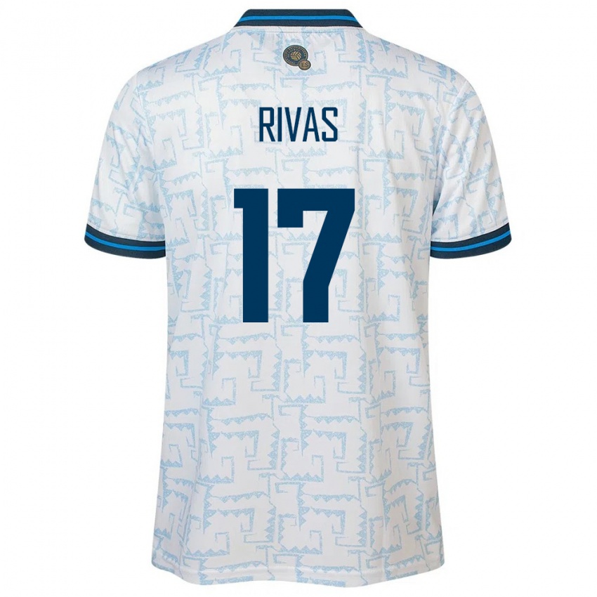 Hombre Camiseta El Salvador Eduardo Rivas #17 Blanco 2ª Equipación 24-26 La Camisa Argentina