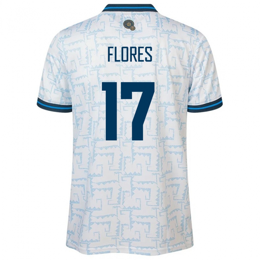 Hombre Camiseta El Salvador Diego Flores #17 Blanco 2ª Equipación 24-26 La Camisa Argentina