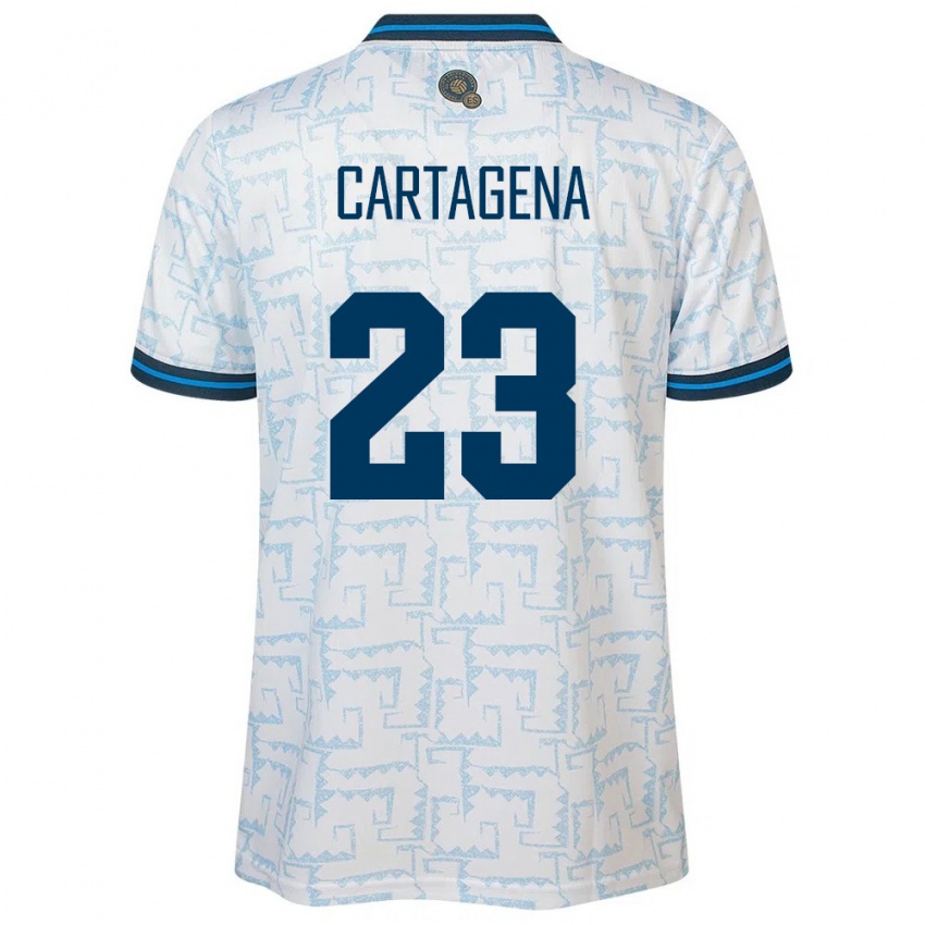 Hombre Camiseta El Salvador Melvin Cartagena #23 Blanco 2ª Equipación 24-26 La Camisa Argentina