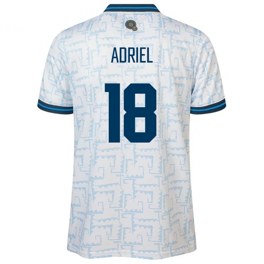 Hombre Camiseta El Salvador Adriel Martínez #18 Blanco 2ª Equipación 24-26 La Camisa Argentina