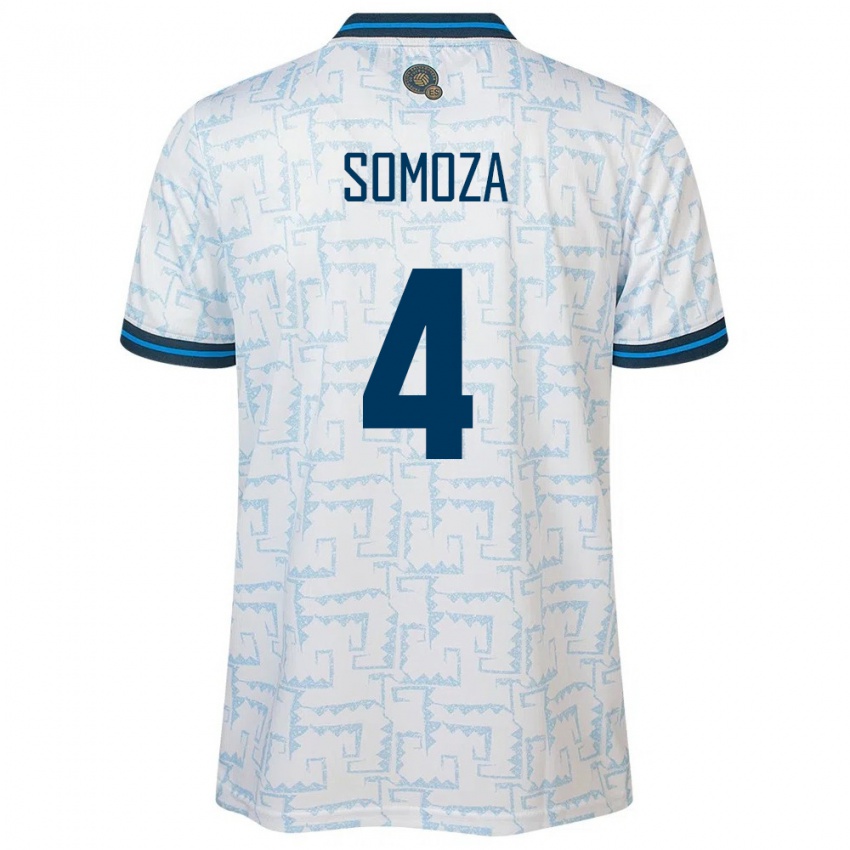 Hombre Camiseta El Salvador Néstor Somoza #4 Blanco 2ª Equipación 24-26 La Camisa Argentina