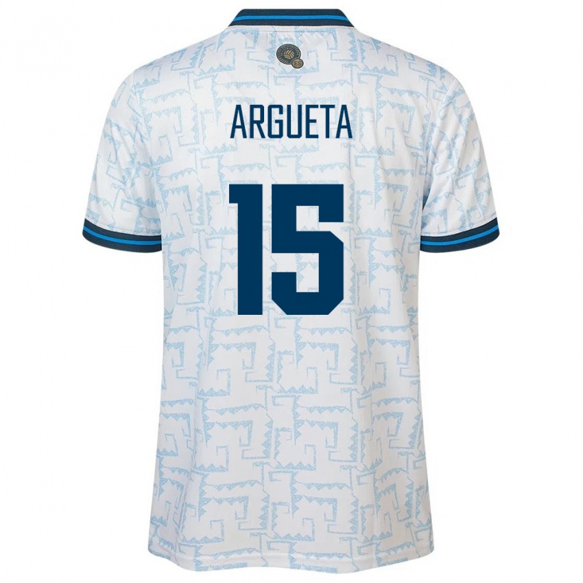 Hombre Camiseta El Salvador Germán Argueta #15 Blanco 2ª Equipación 24-26 La Camisa Argentina