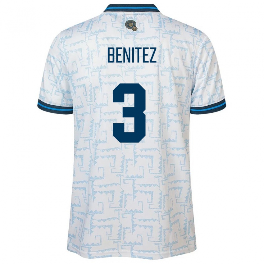 Hombre Camiseta El Salvador Carolina Benitez #3 Blanco 2ª Equipación 24-26 La Camisa Argentina