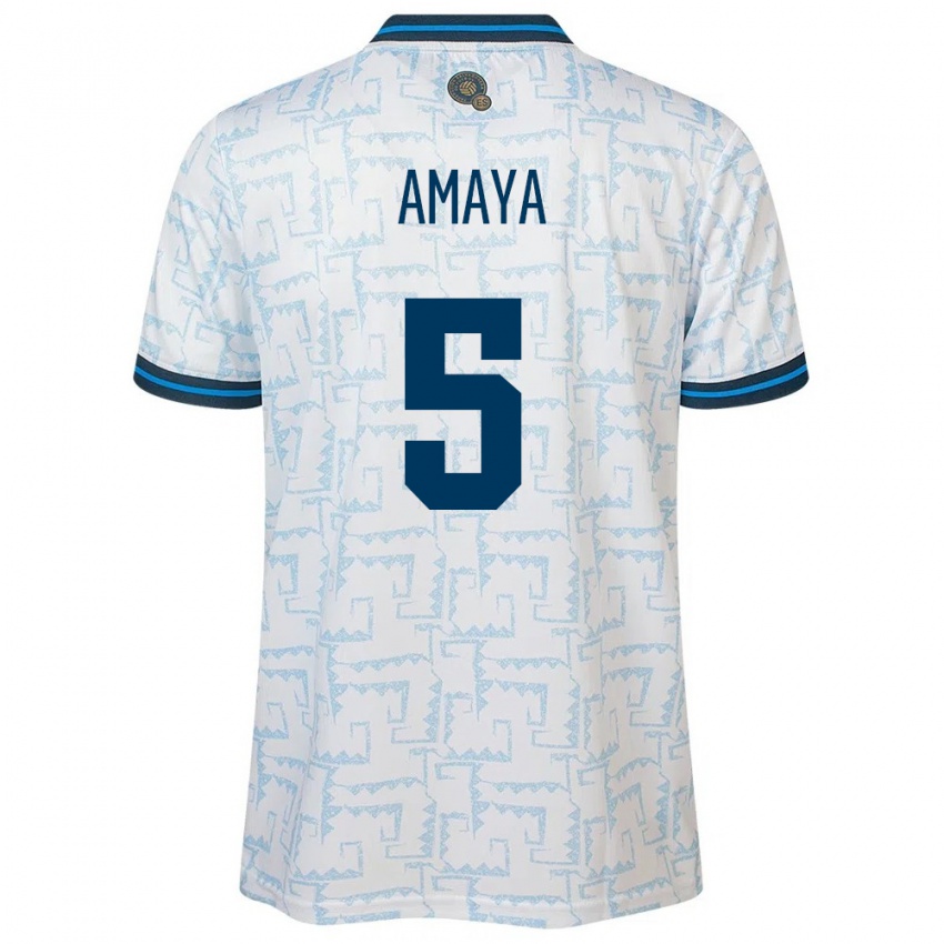 Hombre Camiseta El Salvador Nicolle Amaya #5 Blanco 2ª Equipación 24-26 La Camisa Argentina