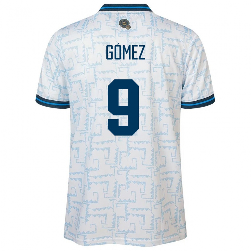 Hombre Camiseta El Salvador Samaria Gómez #9 Blanco 2ª Equipación 24-26 La Camisa Argentina