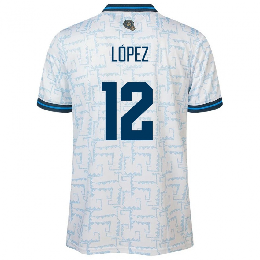 Hombre Camiseta El Salvador Abigaíl López #12 Blanco 2ª Equipación 24-26 La Camisa Argentina