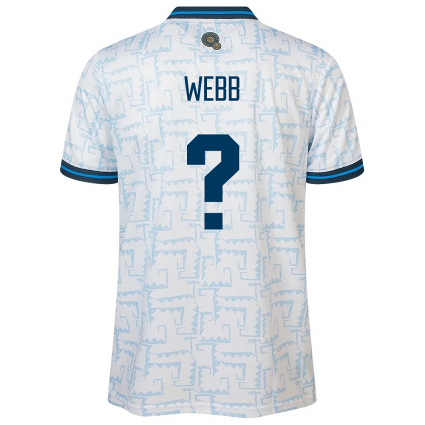 Hombre Camiseta El Salvador Ashley Webb #0 Blanco 2ª Equipación 24-26 La Camisa Argentina