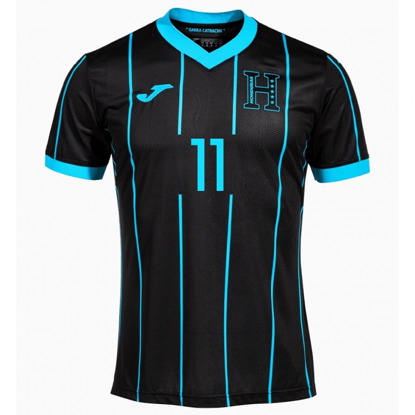 Hombre Camiseta Honduras Bryan Sáenz #11 Negro 2ª Equipación 24-26 La Camisa Argentina