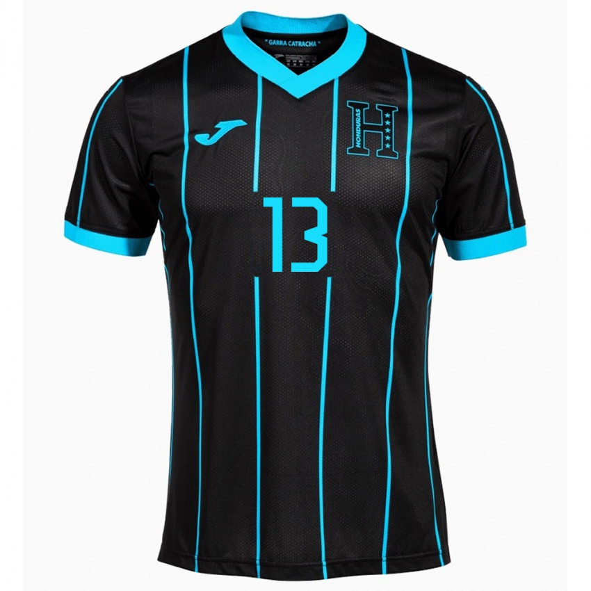 Hombre Camiseta Honduras Maikol Morales #13 Negro 2ª Equipación 24-26 La Camisa Argentina