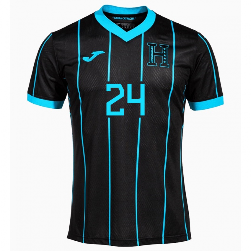 Hombre Camiseta Honduras Daniel Carter #24 Negro 2ª Equipación 24-26 La Camisa Argentina