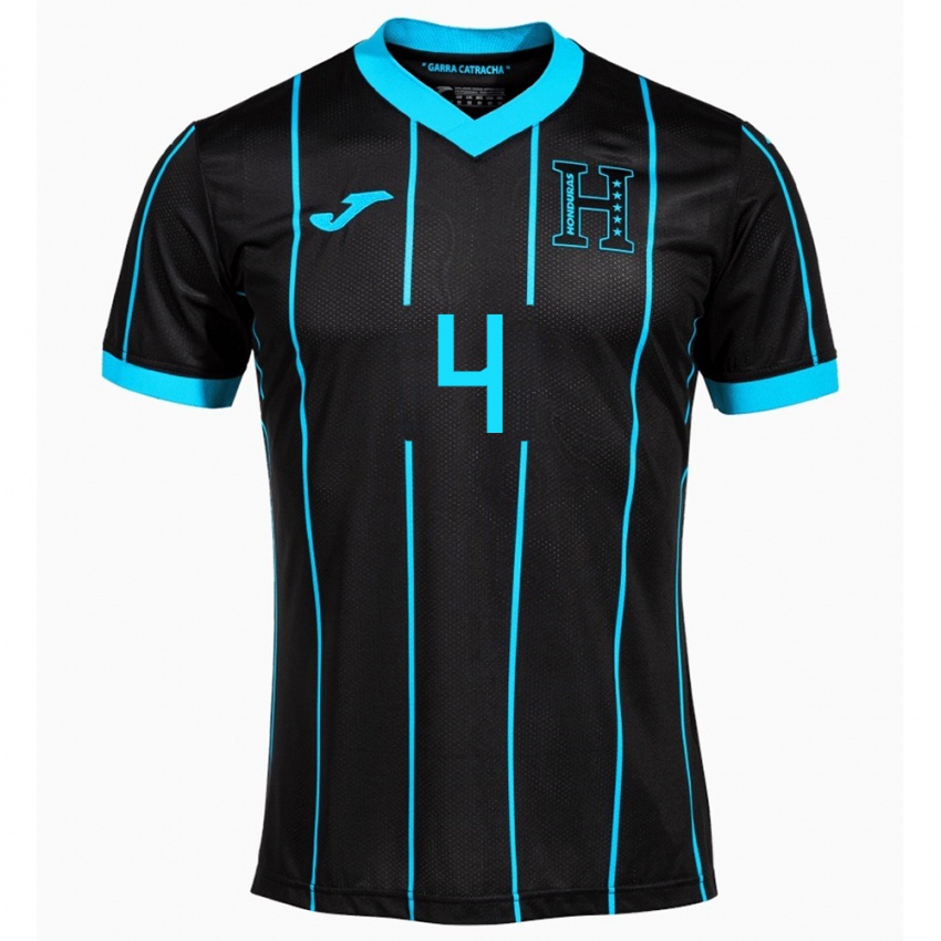 Hombre Camiseta Honduras André Orellana #4 Negro 2ª Equipación 24-26 La Camisa Argentina