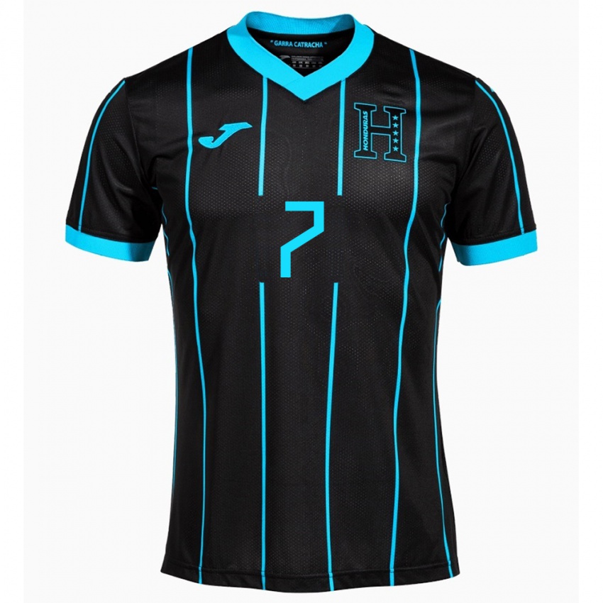 Hombre Camiseta Honduras José Pinto #7 Negro 2ª Equipación 24-26 La Camisa Argentina