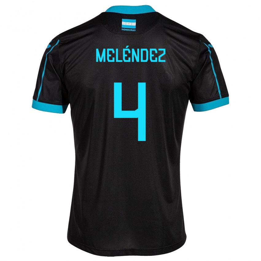 Hombre Camiseta Honduras Carlos Meléndez #4 Negro 2ª Equipación 24-26 La Camisa Argentina