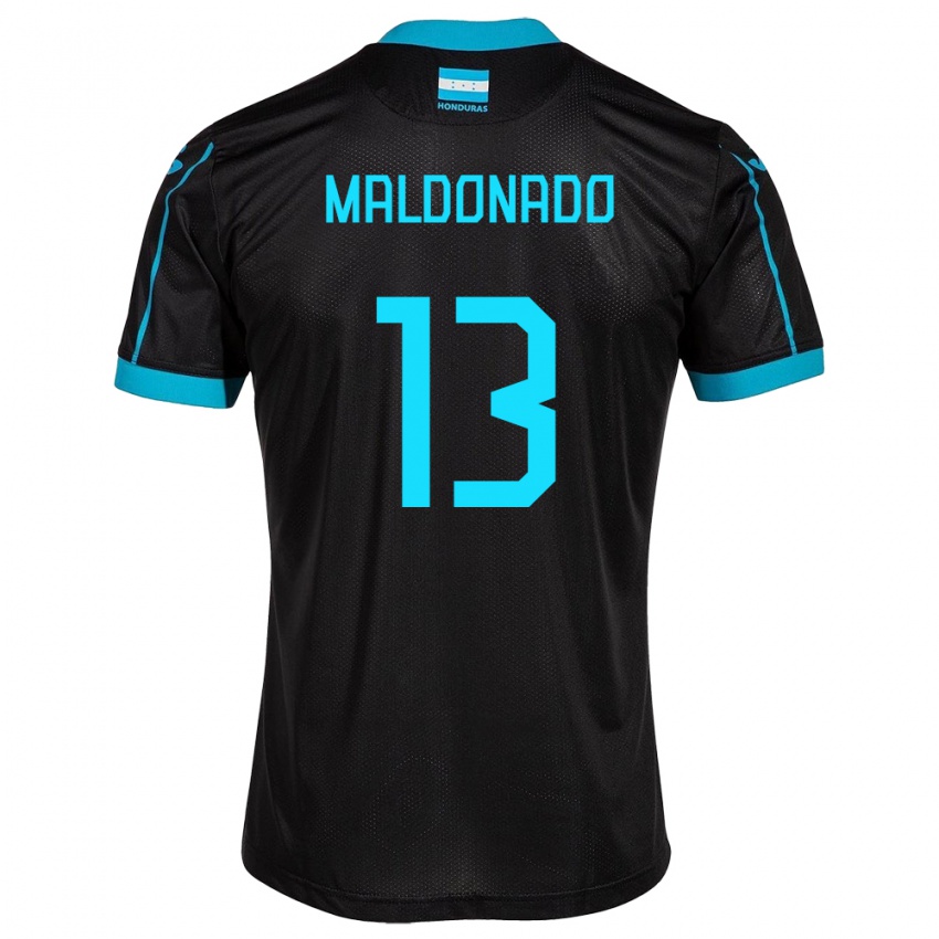 Hombre Camiseta Honduras Edwin Maldonado #13 Negro 2ª Equipación 24-26 La Camisa Argentina